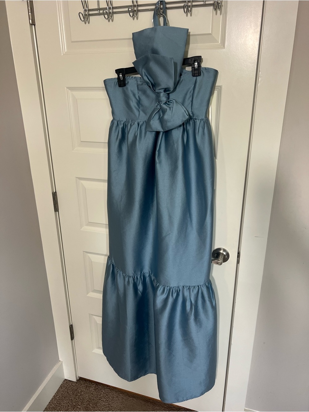 Petal and Pup Blue Halter Bow Dress